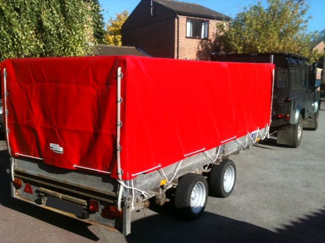 Fitted Ifor Williams trailer cover with access